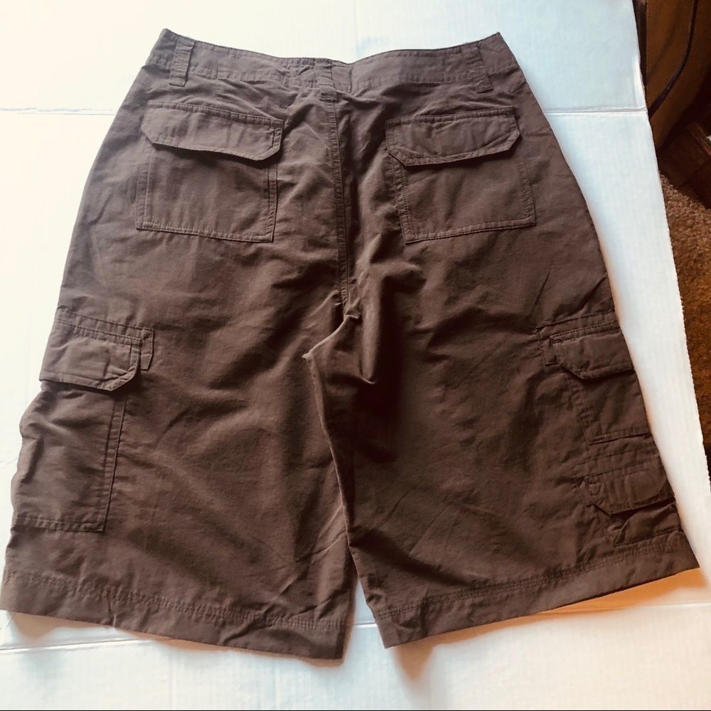 First Wave cargo shorts for boys lots of pockets brown